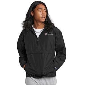 Champion Packable Jacket Script Logo Pullover Black XL